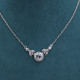 Collier d'exception en argent avec topaze bleue et zirconiums