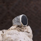 Bague en argent et onyx