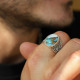 Bague en argent et turquoise cuivrée