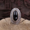 Bague en argent et onyx