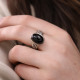 Bague en argent et onyx