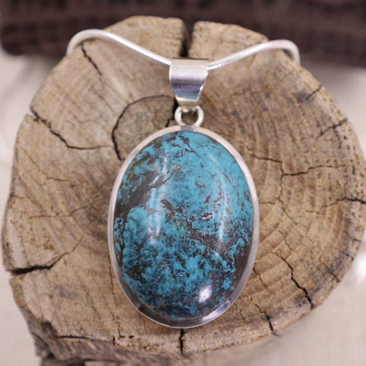 Pendentif en argent et turquoise