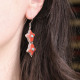 Boucles d'oreilles en argent et émail rouge