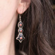 Boucles d'oreilles en argent et émail noir