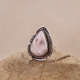 Bague en argent et larimar rose