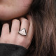 Bague en argent et pierre larimar rose