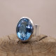 Bague en argent et topaze bleue