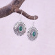 Boucles d'oreilles en argent et agate verte