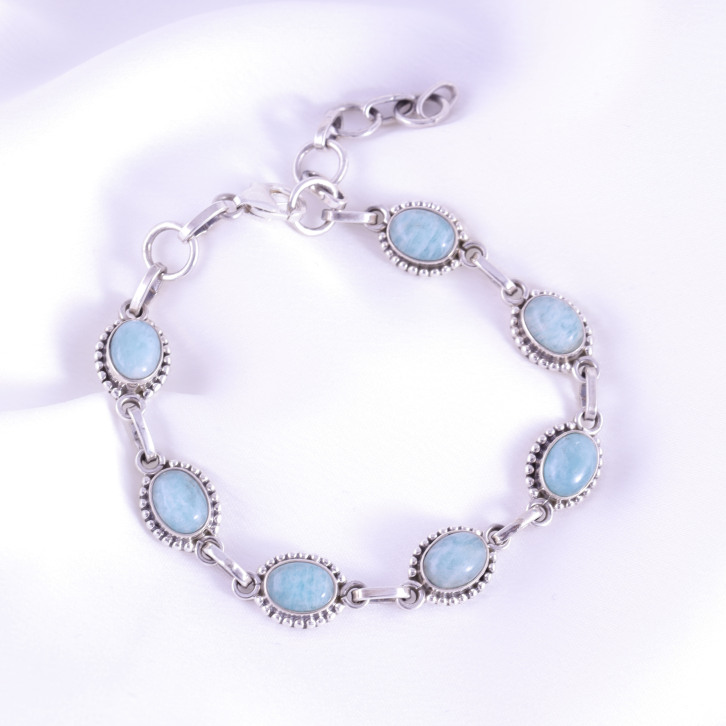 Bracelet en argent et amazonite